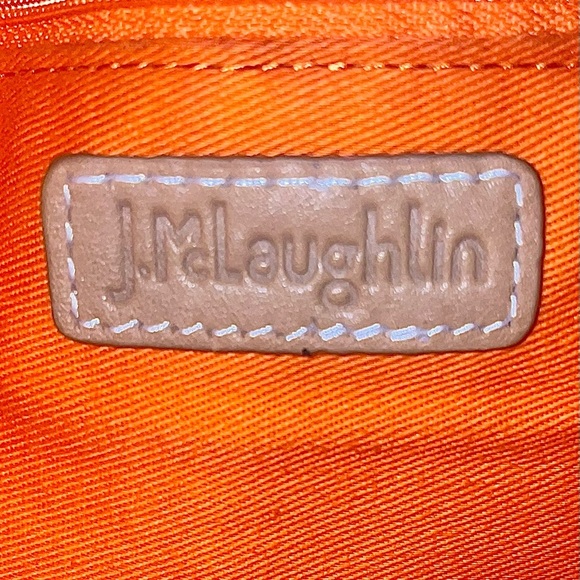 McLaughlin Orange and White Geometric Shoulder Bag with Drawstring - Picture 5 of 7